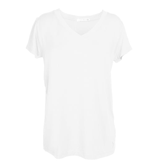 Amanda Blu - White Short Sleeve V Neck Tee