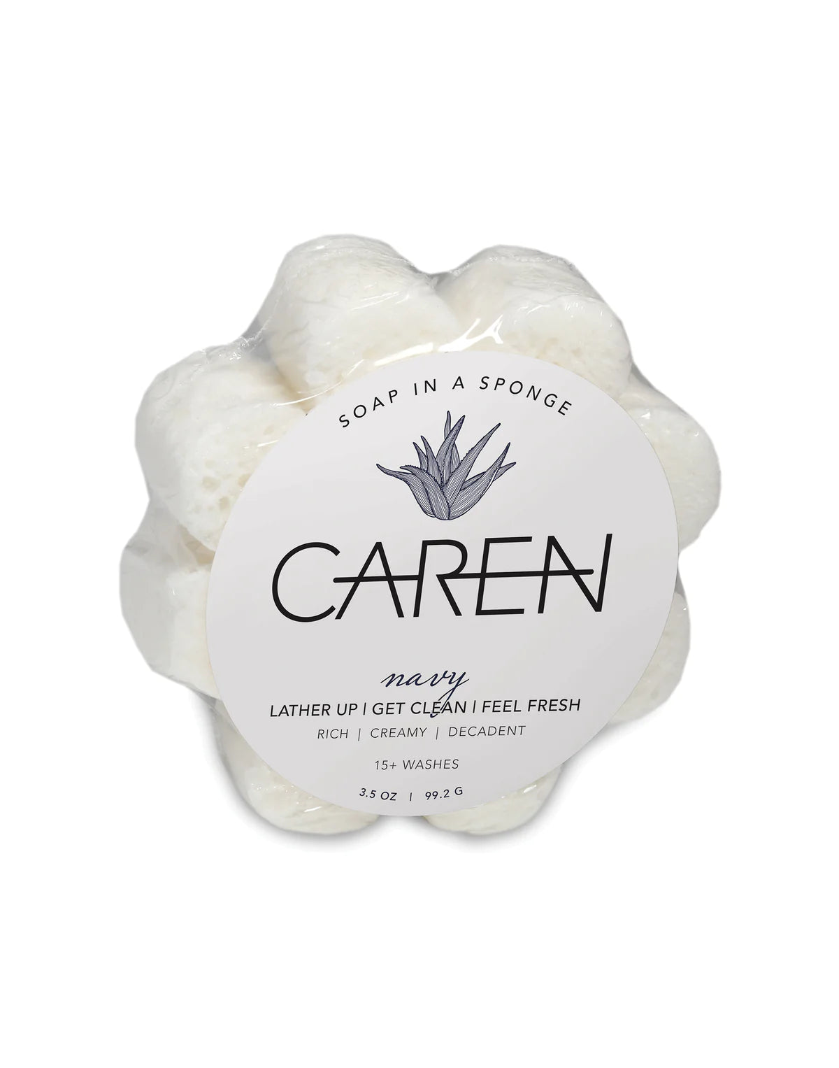 Caren - Navy Shower Sponge White