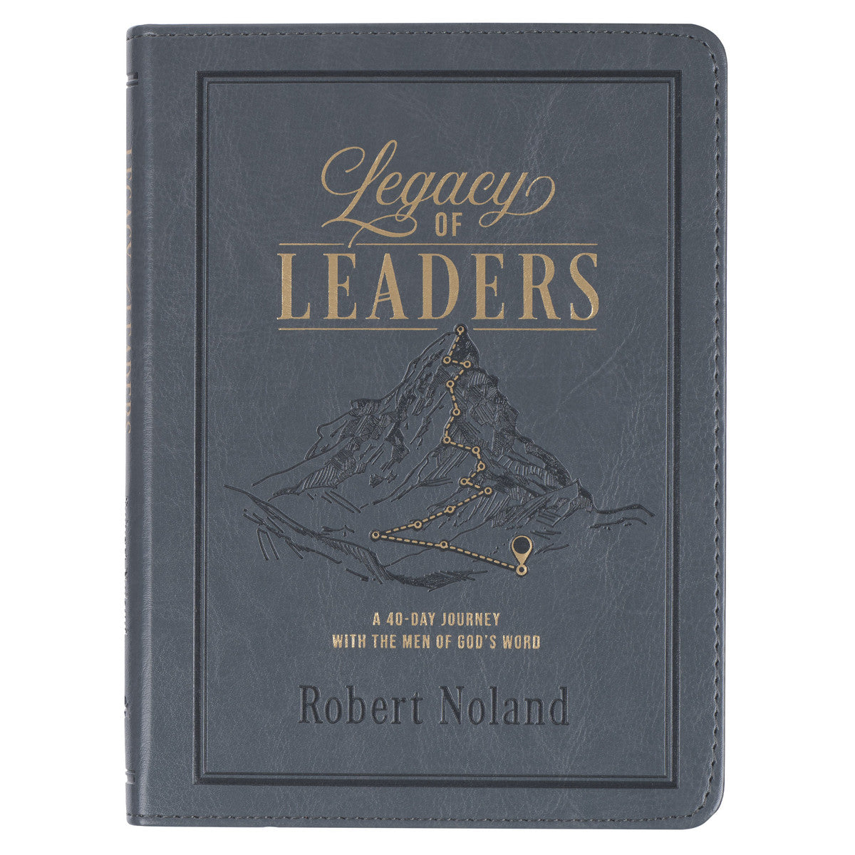 Christian Art Gifts - Legacy of Leaders Gray Faux Leather Devotional