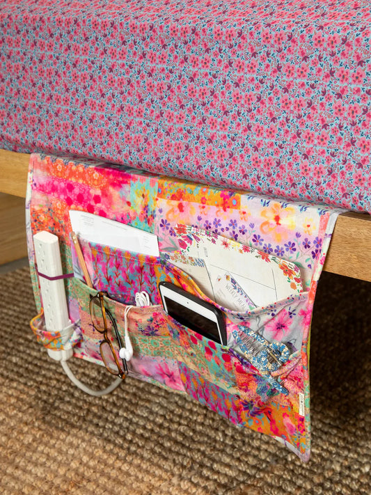 Natural Life - XL Bedside Caddy - Pink Watercolor Patchwork