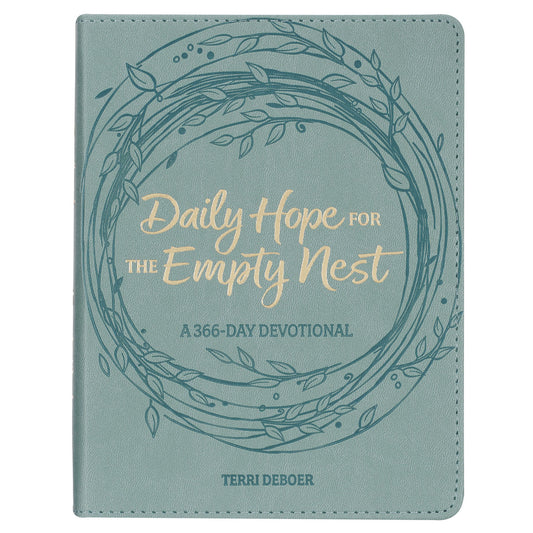 Christian Art Gifts - Daily Hope for the Empty Nest Dusty Teal Faux Leather Devotional