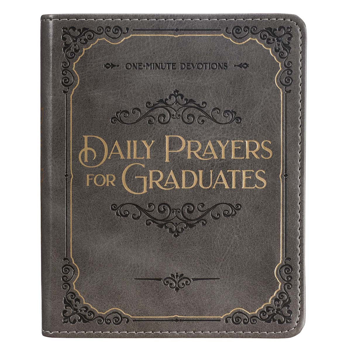 Christian Art Gifts - Daily Prayers for Graduates Gray Faux Leather Devotional