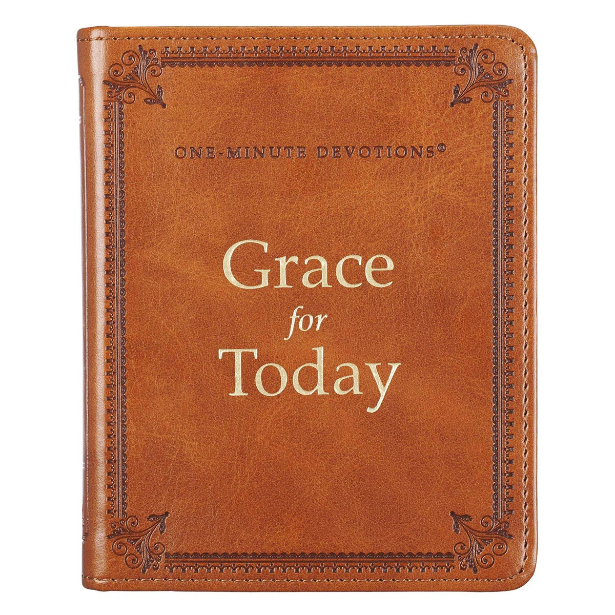 Christian Art Gifts - Grace for Today Brown Faux Leather One-Minute Devotions