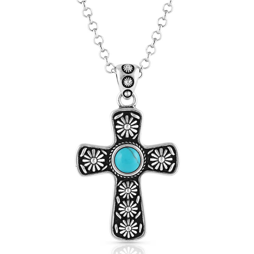 Montana Silversmith - Bold in Faith Turquoise Cross Necklace