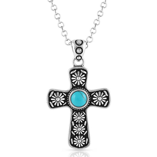 Montana Silversmith - Bold in Faith Turquoise Cross Necklace