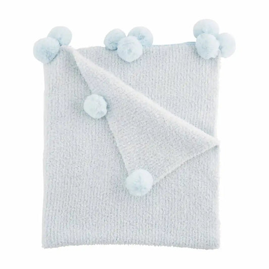 Mud Pie - CHENILLE BLUE BABY BLANKET