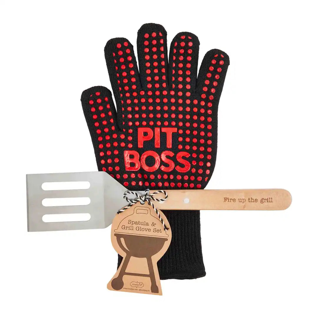 Mud Pie - GRILL GLOVE AND SPATULA SET