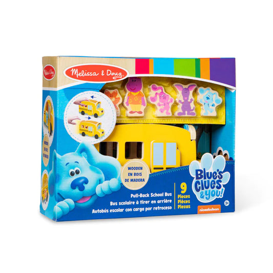 Melissa & Doug - Blue's Clues & You! Wooden Pull-Back School Bus