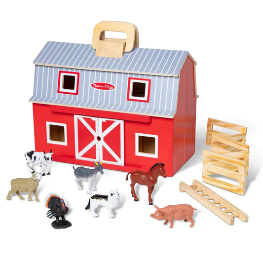 Melissa & Doug - Wooden Fold & Go Barn