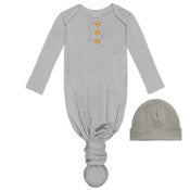 Jane Marie - GREY INFANT GOWN & BEANIE SET