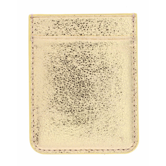 Jane Marie - GOLD METALLIC LEATHER PHONE WALLET