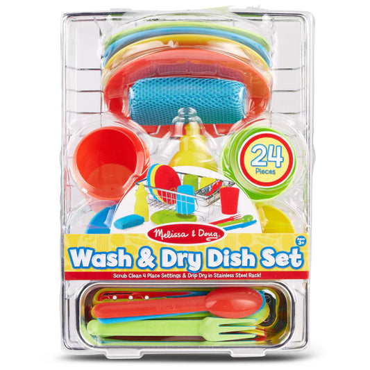 Melissa & Doug - Let's Play House! Wash & Dry Dish Set