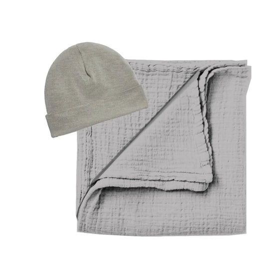 Jane Marie - Grey Swaddle and Beanie Set